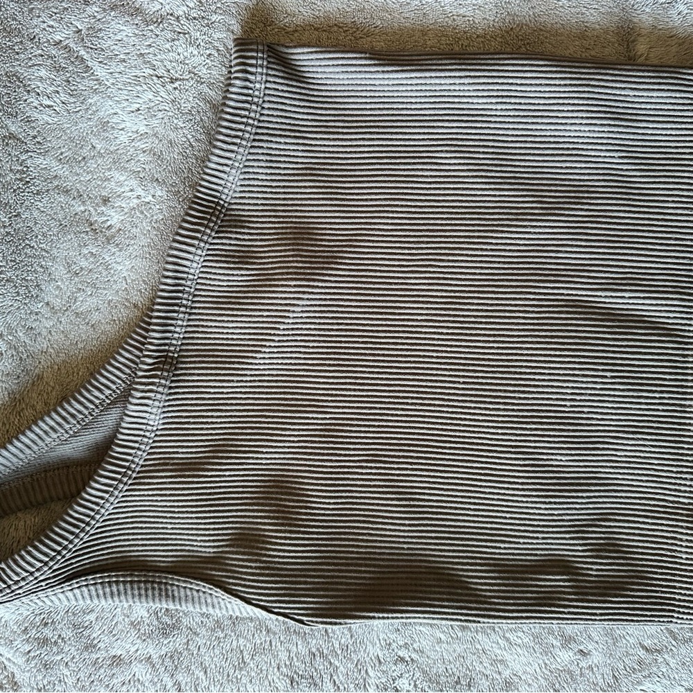 Brown Ribbed One-Shoulder Top - Picture 3 of 3